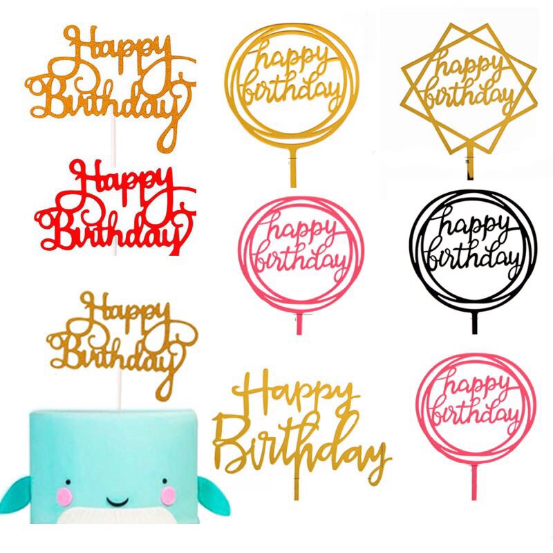TOPPER HAPPY BIRTHDAY || TULISAN HAPPY BIRTHDAY UNTUK KUE || HIASAN ULANG TAHUN