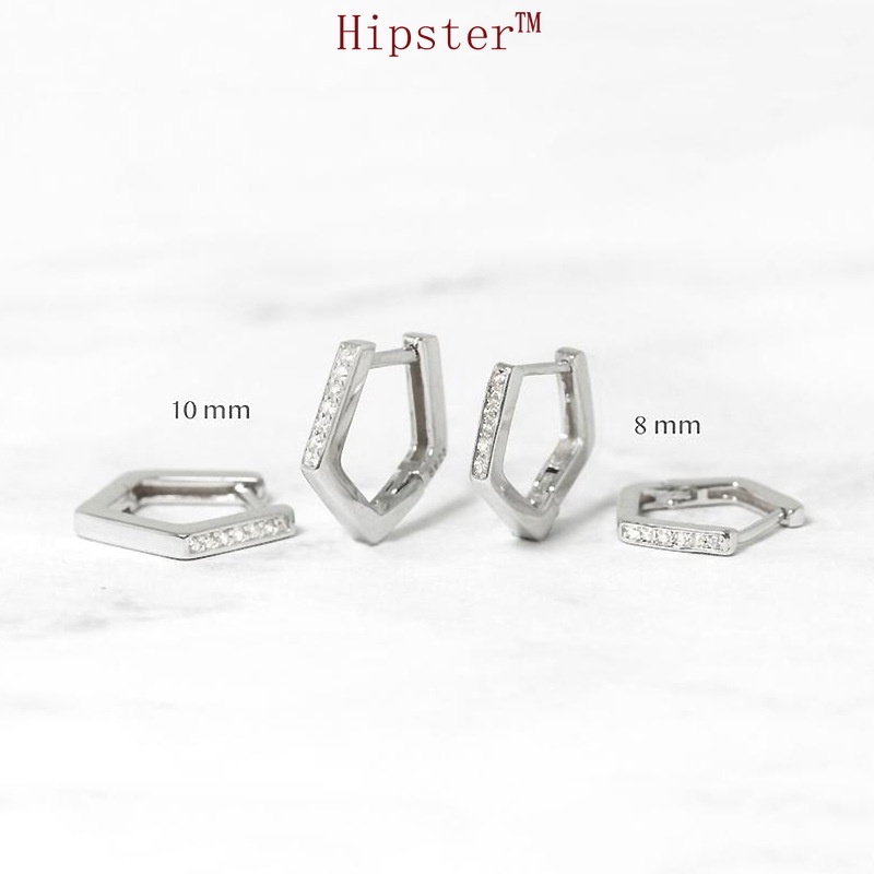 INS Style Creative Design Micro Inlaid Zircon Geometric Special Ear Studs