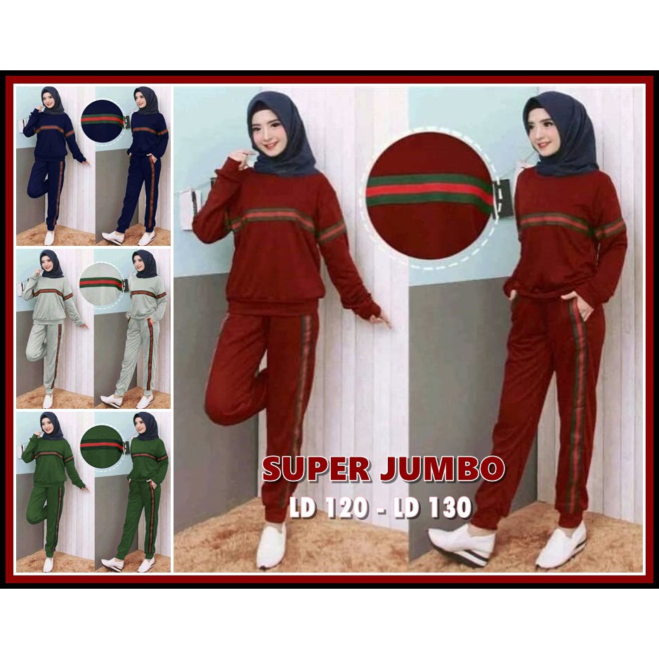 Setelan pakaian olahraga wanita baju senam jumbo olahraga Setelan pakaian olahraga wanita baju senam jumbo olahraga