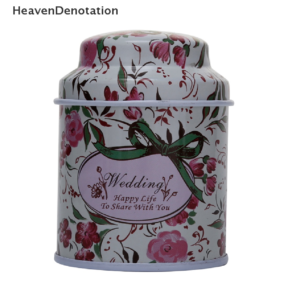 (Heavendenotation) Toples Penyimpanan Permen / Gula / Kopi / Teh Bahan Metal Motif Bunga
