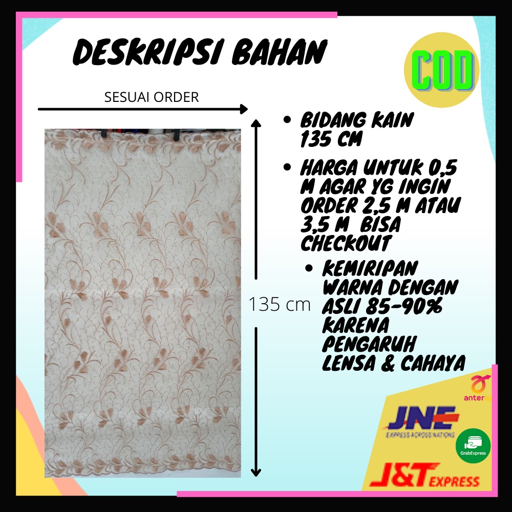 Bakal Bahan Kain Kebaya Gamis Tile Brukat Brokat Bruklat Berukat Burkat Renda Akar Speder Mutiara Lamaran Meteran Bridesmaid Braidsmaid Couple