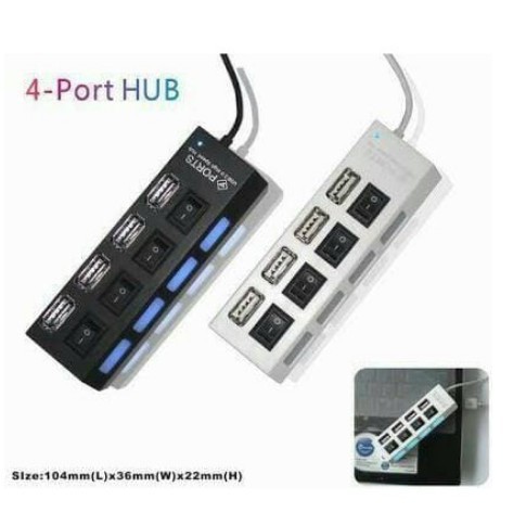 USB Hub 4 Port dengan Tombol ON/OFF dan LED Indicator