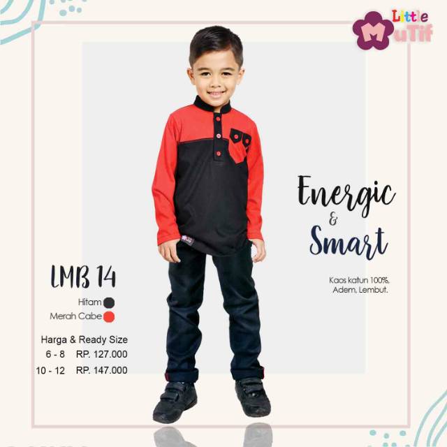 Moccataro - Baju Koko anak LMB 14 hitam merah cabe
