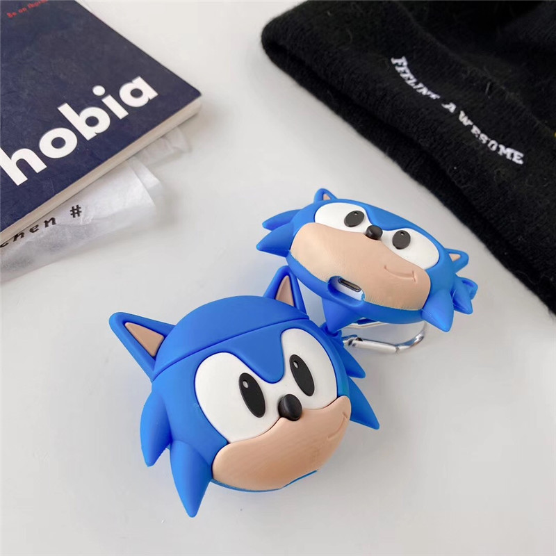 Kreatif Lucu Kartun Sonic the Hedgehog Desain Lembut Silikon Earphone Case Untuk Apple AirPods Pro Untuk Airpods2 1 Perlindungan Anti Jatuh Nirkabel Bluetooth Headset Cover Untuk AirPods