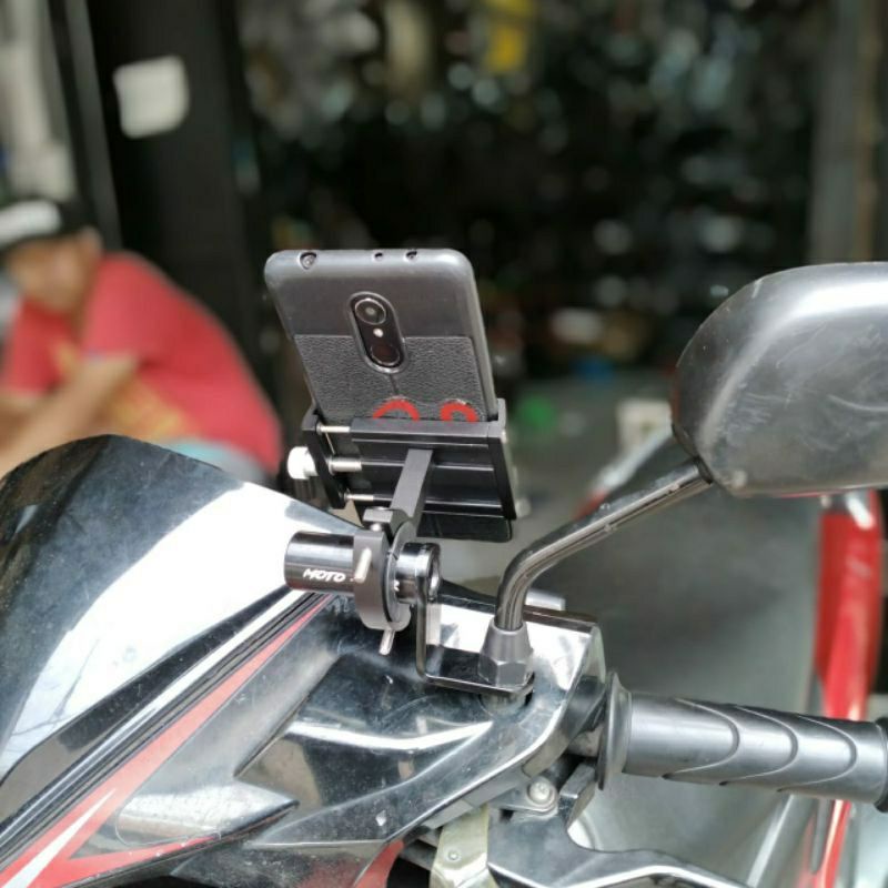 MOTOBAR breket dudukan lampu tembak holder HP untuk semua motor pasang dispion