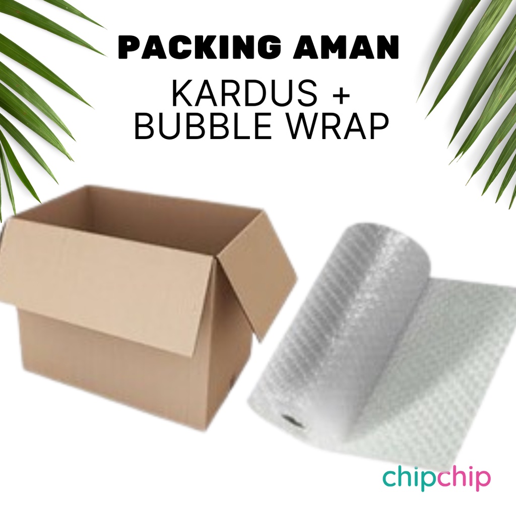 

Chipchip extra bubble wrap dan kardus - Packing tambahkan menggunakan plastik gelembung / bubble wrap packing aman / kardus tebal pelindung packing - 1001