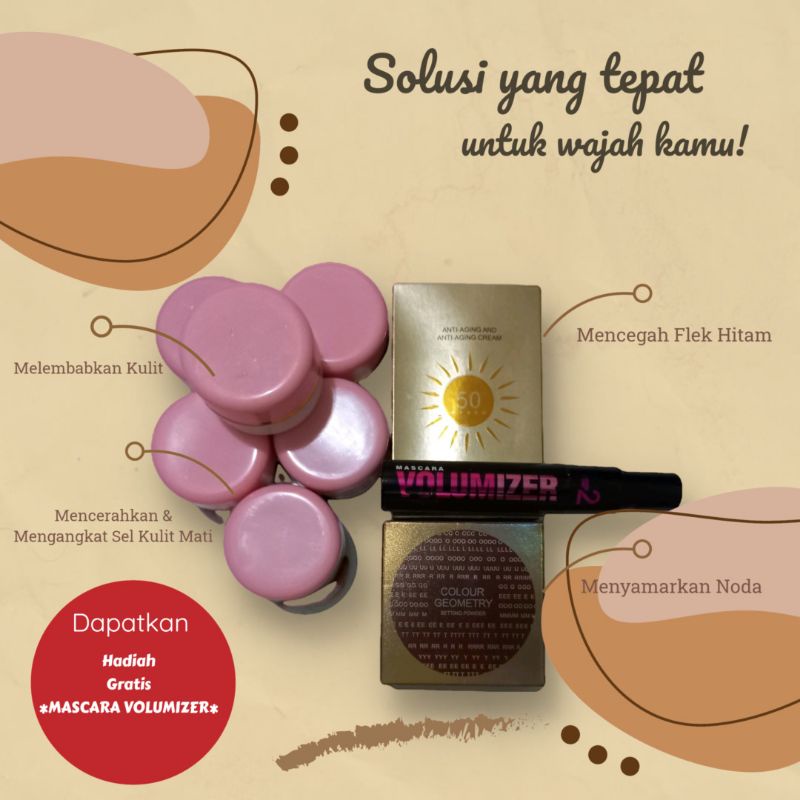 PAKET RESELLER CREAM SIANG - MALAM PLUS SUNSCREEN DAN BEDAK