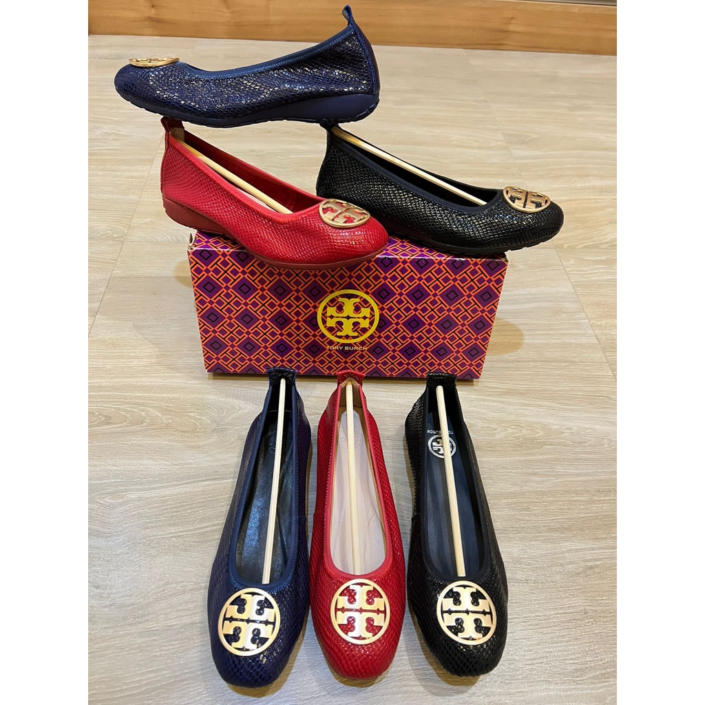 Tory Burch Snake Motif Flat Shoes Wanita