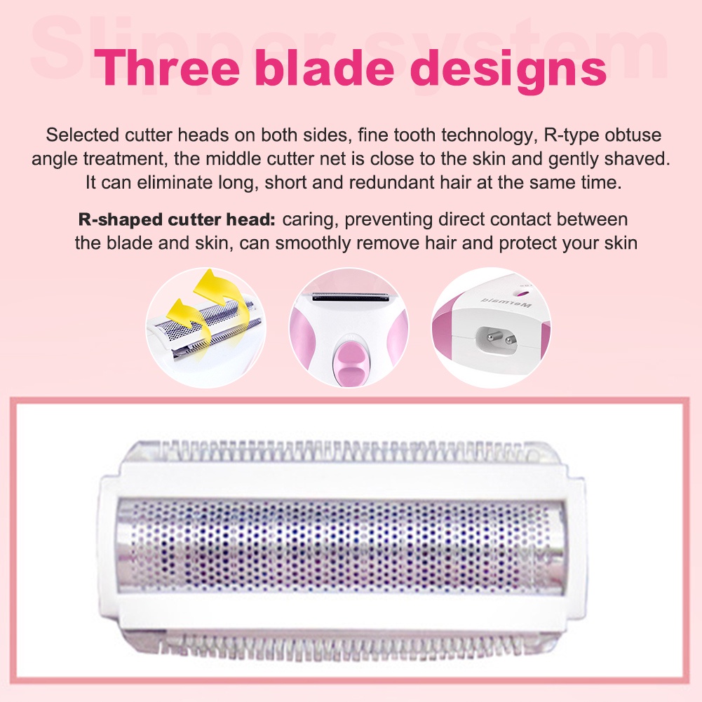 Usb Rechargeable Epilator Electric Trimmer Mesin Penghilang Bulu Wajah Tubuh