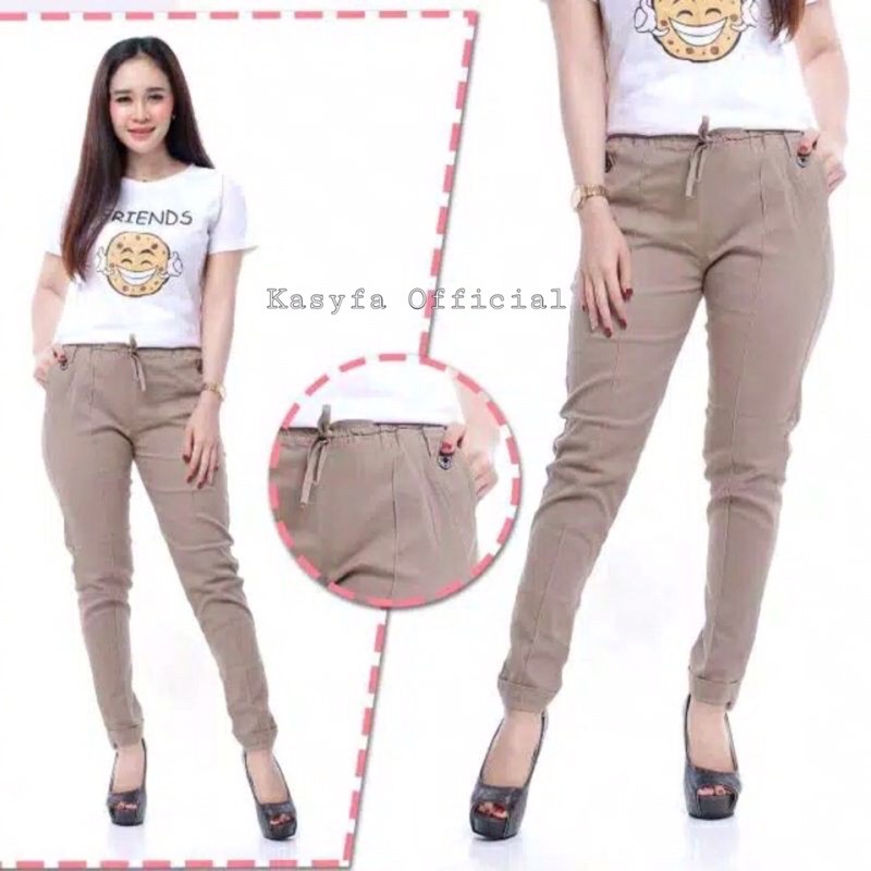 STRECT CATTON PANTS // KATUN TWIL BAGGY PANTS FULL KARET