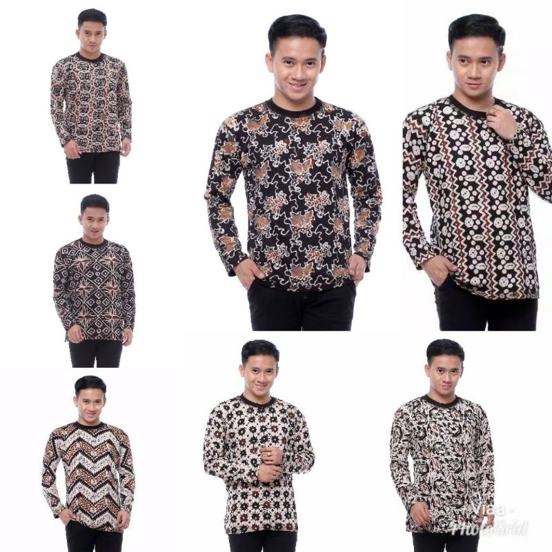 BATIK CAP KAOS LENGAN PANJANG PRIA || TERLARIS DI PEKALONGAN