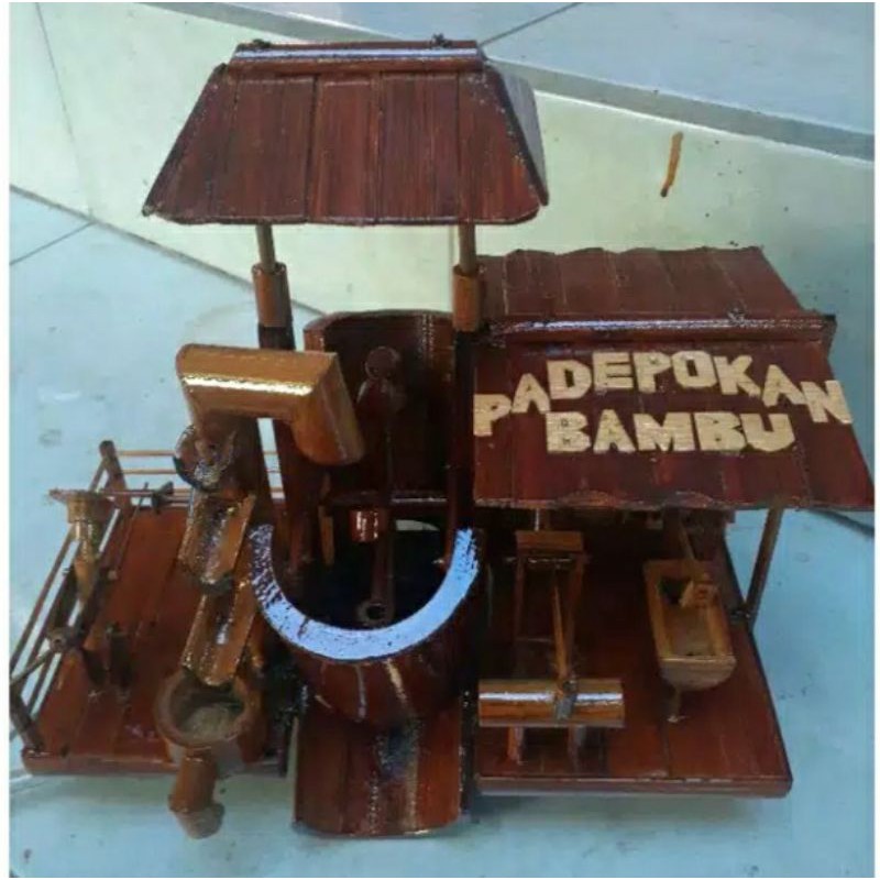 Miniatur Air Mancur Bambu Kincir Bambu Jungkat Jungkit Hiasan Aquarium Kolam Ikan desain 3