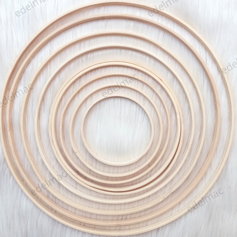 Ring Bambu Bamboo | Wooden Circle Round Dreams Catcher Home Decor | Diy Flower Hoop Decor | Garden P