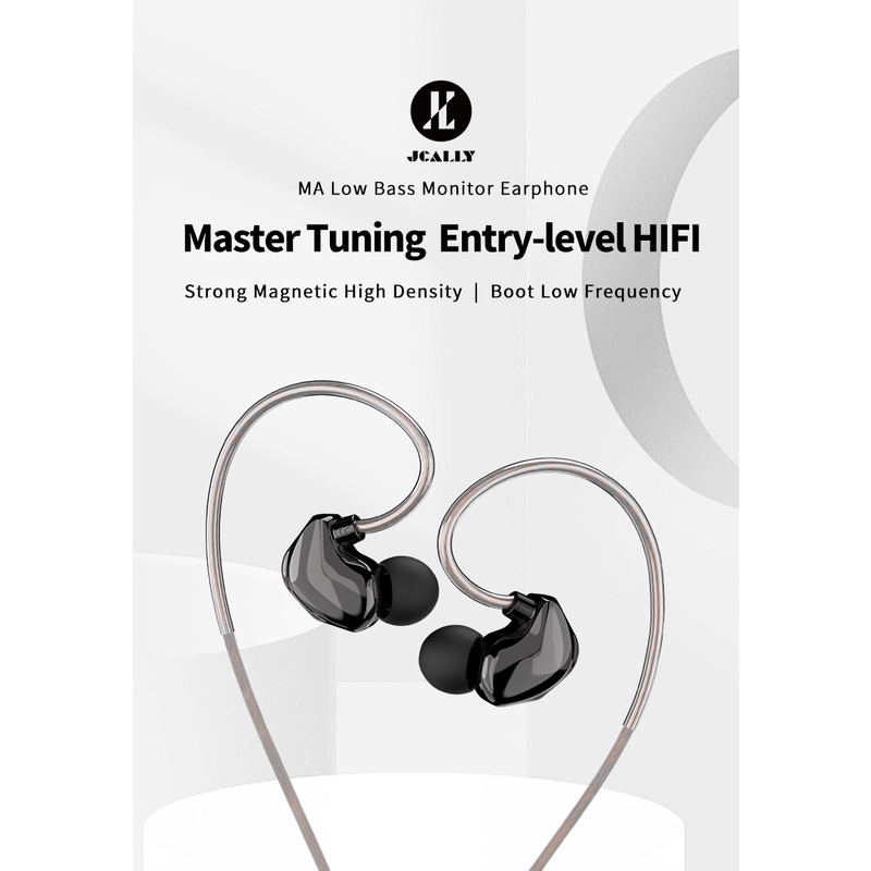 JCALLY MA STRONG BASS Earphone Hi-Res strong magnetic Dynamic Coil alt QKZ AK6 X Pro KZ EDX Pro TRN MT1