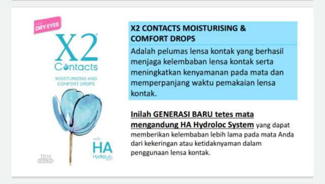 HARGA TERMURAH BRG ASLI : Tetes mata X2 With HA 15ml EXP 2025/09