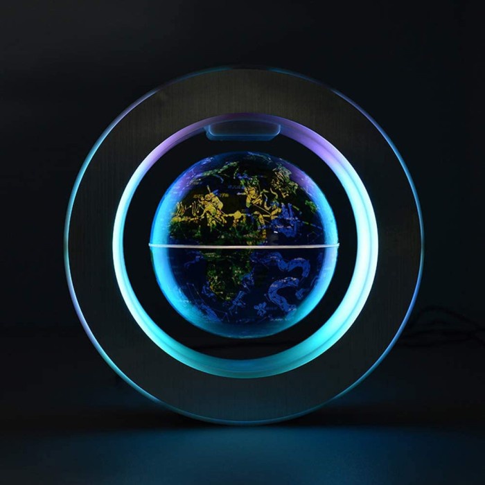 Hadiah Lebaran - Magnetic Levitation Floating World Map LED Light Globe FREE BUBBLE WRAP