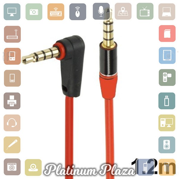 ROVTOP Kabel AUX 3.5mm HiFi Jack Gold Plated 1.2m - S-IP4G - Red`607L75-