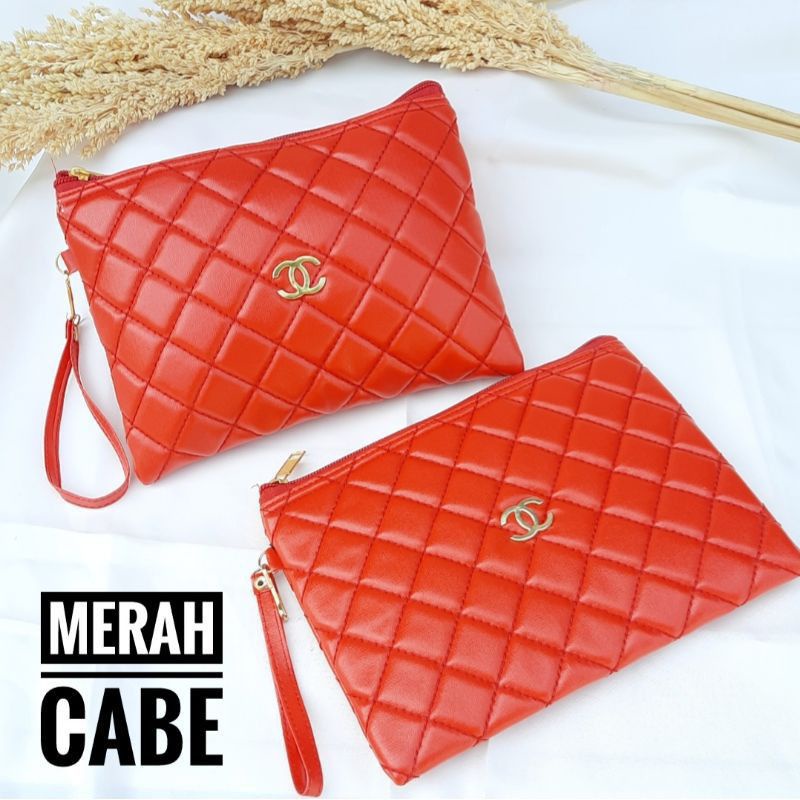 CLUTCH DIXY BORDIR PAKE TALI PENDEK/POUCH MAKE UP/POUCH MULTIFUNGSI