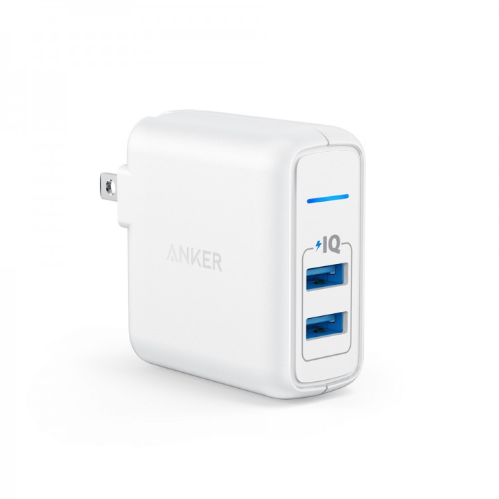 ANKER A2023121 Elite Dual Port 24W USB Travel Wall Charger PowerPort 2