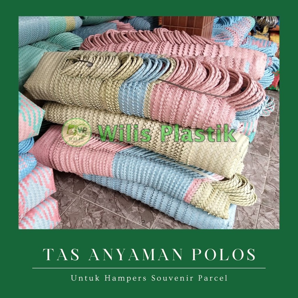 Tas Anyaman Plastik POLOS Ready Stock untuk Bingkisan Hampers Parcel Souvenir Hadiah