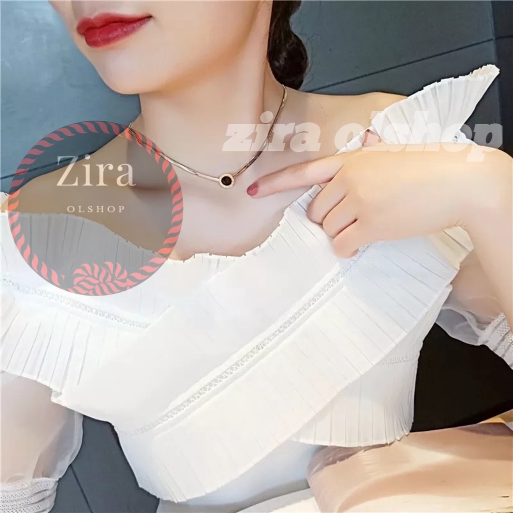 Kalung Titanium PriaWanita Motif choker  Anti Karat dan Tidak Luntur rantai tulang belut pemakaian wanita