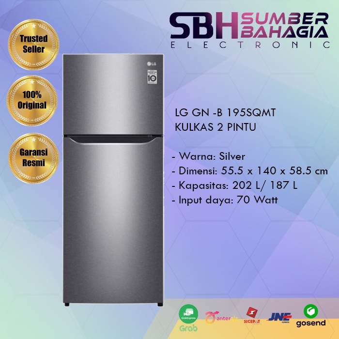 LG GN - B 195SQMT KULKAS 2 PINTU ( NEW ) (KHUSUS BANDUNG)