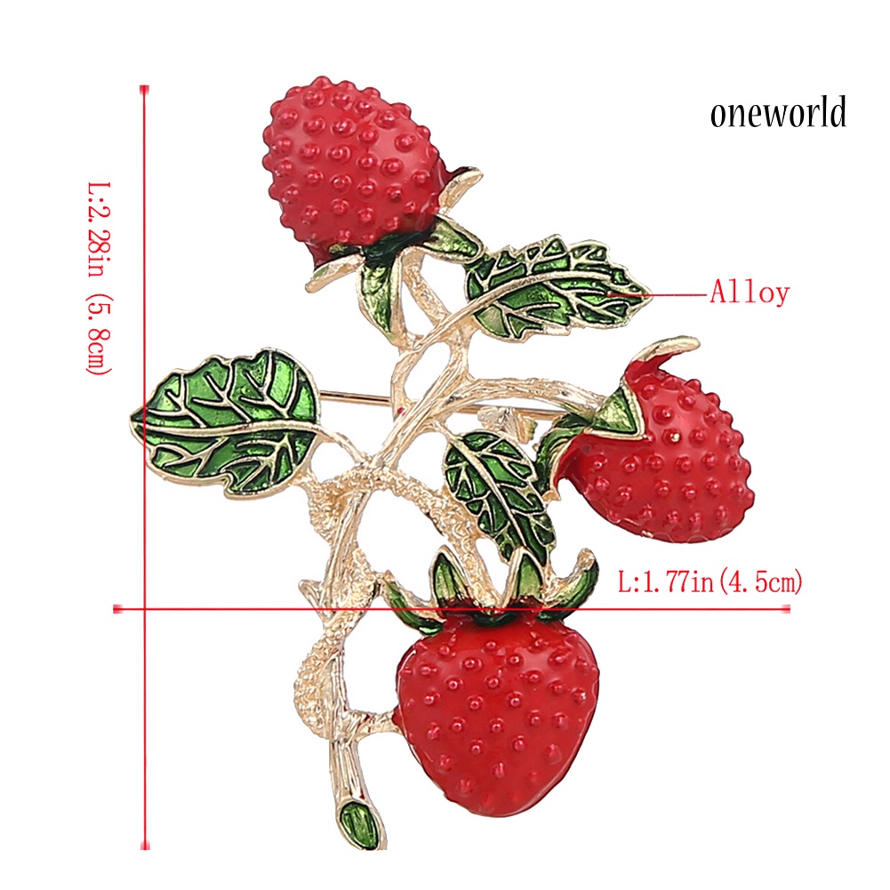 OW@ Women Fashion Strawberry Shape Brooch Pin Party Dress Collar Scarf Badge Gift