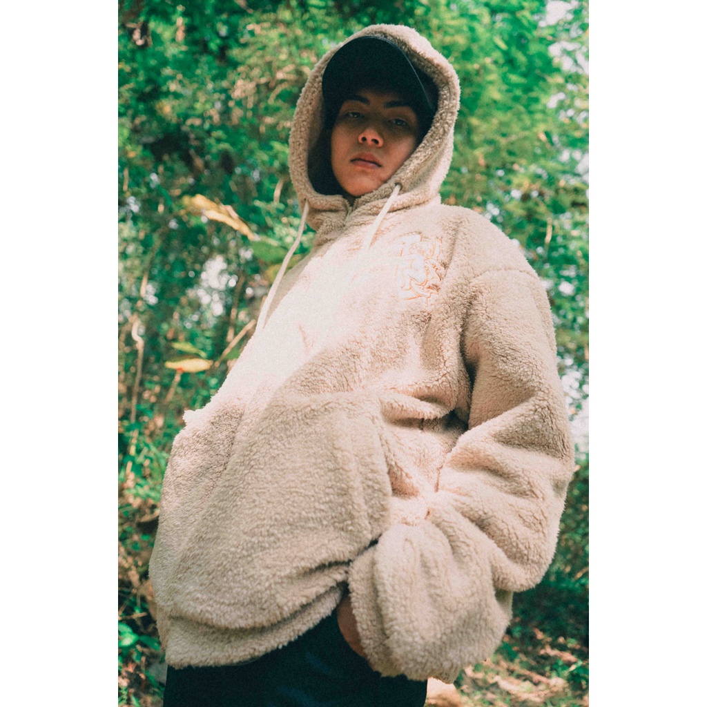 SHERPA ZIP HOODIE OVERSIZE | CUPID | CREAM | YIKESALLDAY