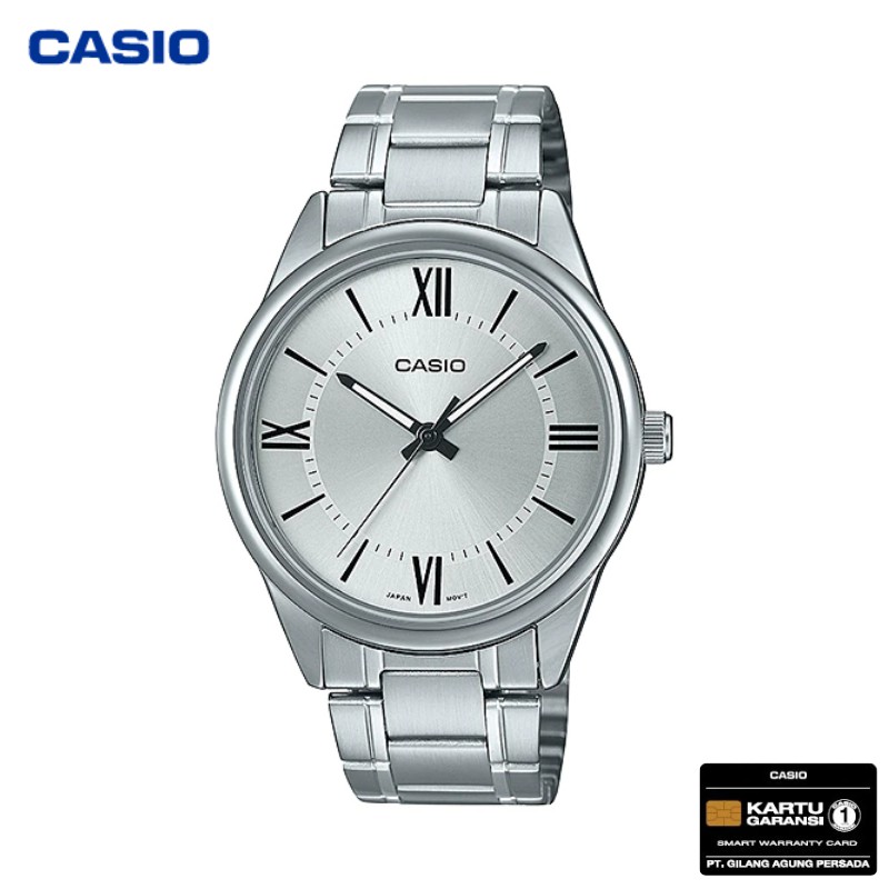 JAM TANGAN PRIA CASIO MTP-V005D-7B ORIGINAL - MTPV005D SILVER