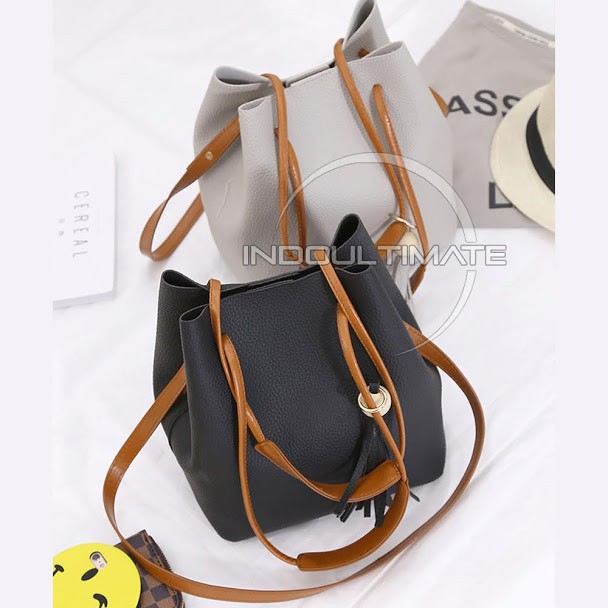 Tas Selempang Wanita LL-047 Tas Import Wanita Sling Bag + Dompet Wanita Clutch Wanita Top Handle Bag