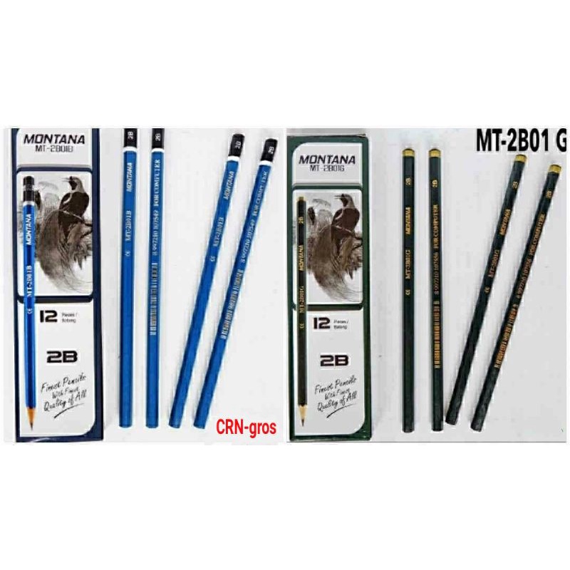 

1Lusin Pensil 2B merk Montana Hijau/Biru