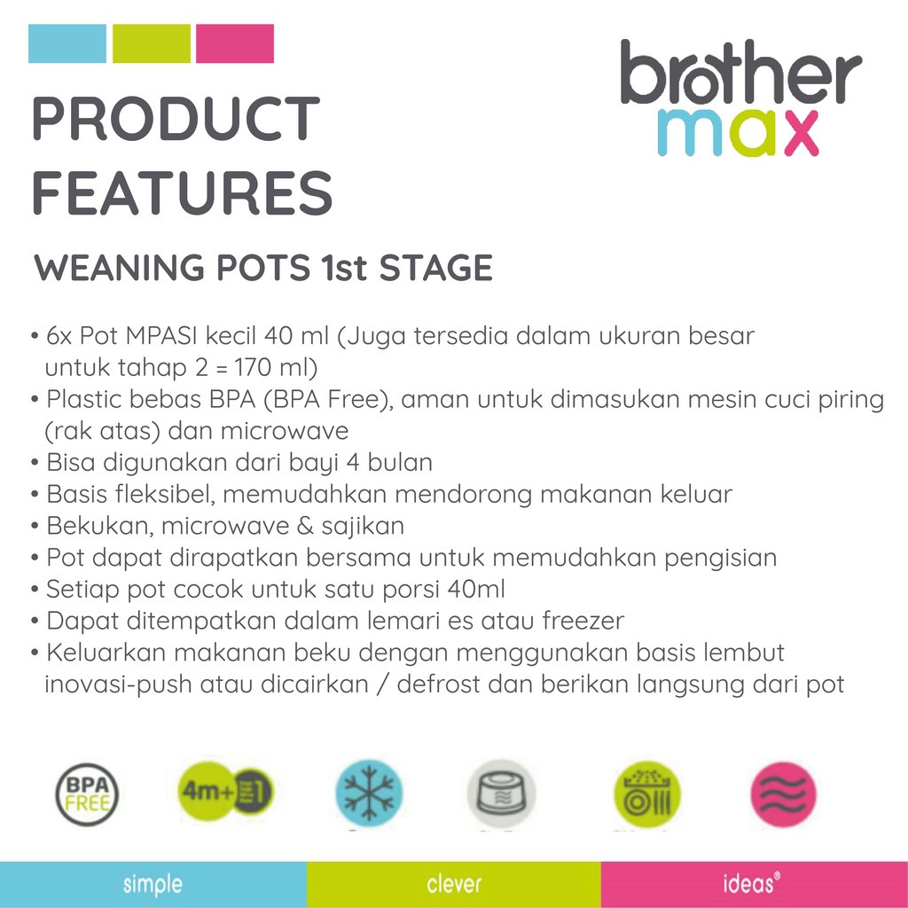 Castle - Brother Max 1st Stage Weaning Pots – Wadah Penyimpanan MPASI