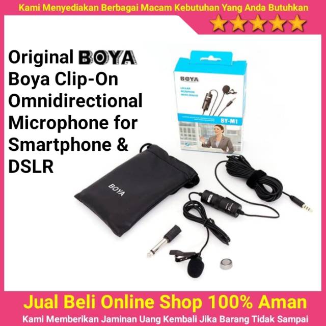 Vlogger YouTuber Karaoke Smule Biggo Live Original Mic Clip On Boya