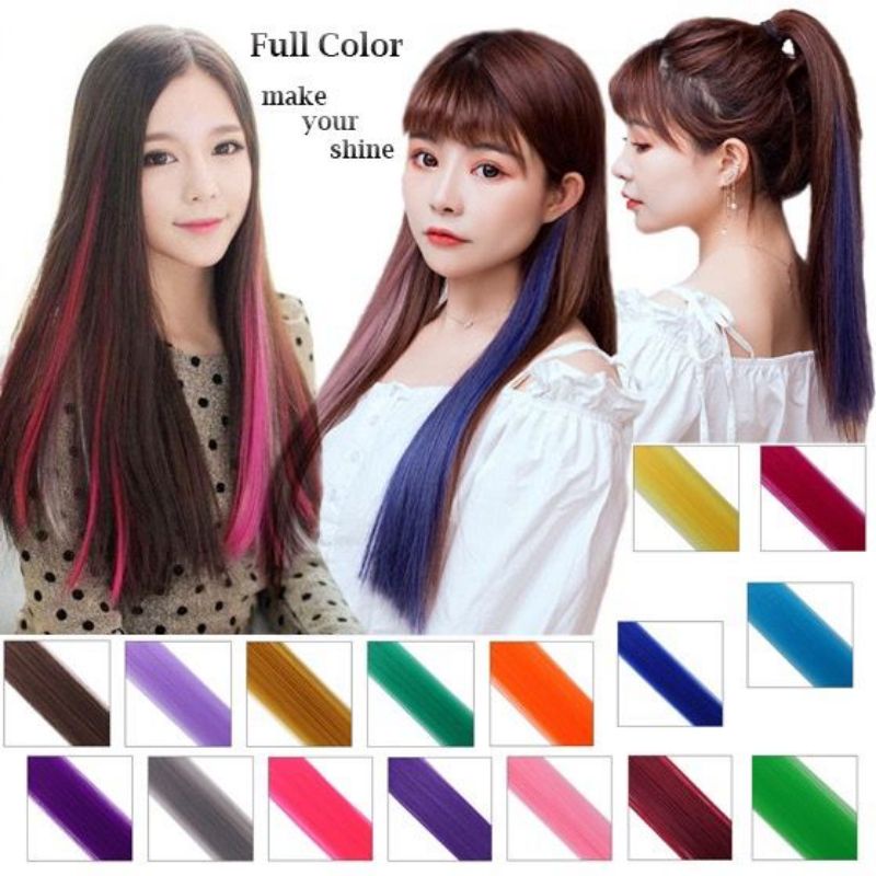 HAIRCLIP WARNA WARNI RAMBUT PALSU OMBRE RAMBUT PALSU HIGHLIGHT
