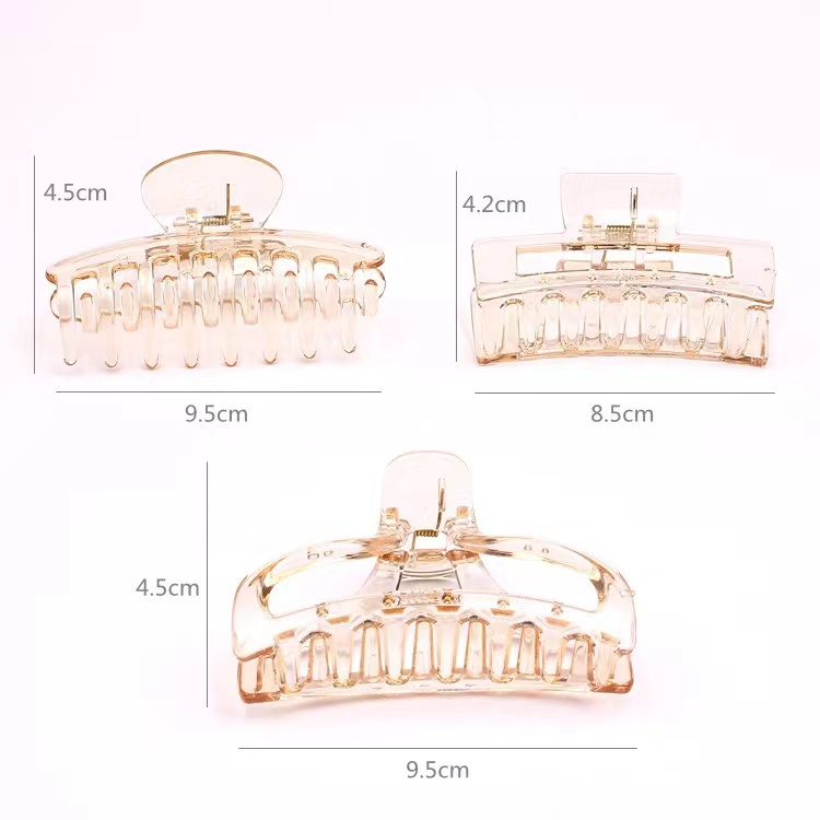 (Hello Girl)F02 INS Korean Square Acrylic Hair Claw Clip girl Women Fashion Geometric Hairpin