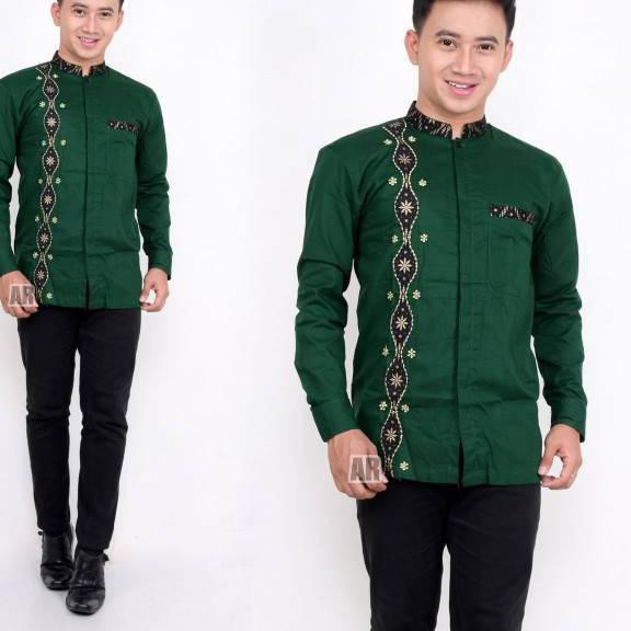 MEN SALE BAJU KOKO PRIA MUSLIM IJO BOTOL BATIK HENDRIK 41 bisa COD