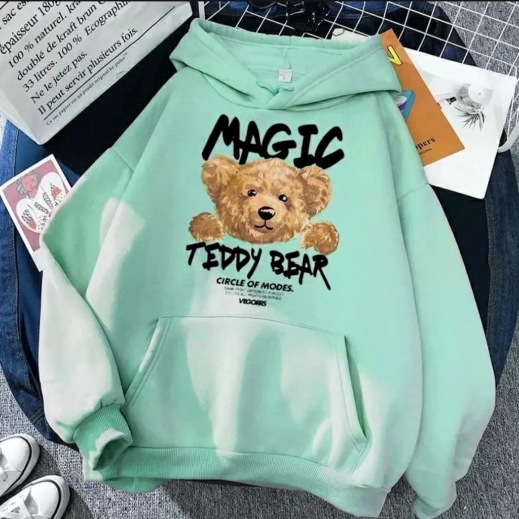 TERBARU!!! Magic Tedy Bear Hoodie Pria Wanita 2022/ Hoodie wanita terbaru 2022 / Sweater hoodie jumbo / hoodie cewek Cowok korean style / switer Wanita dewasa terbaru 2022 keren distro / Hoodie Wanita Polos Tebal / Sweater Wanita Kekinian