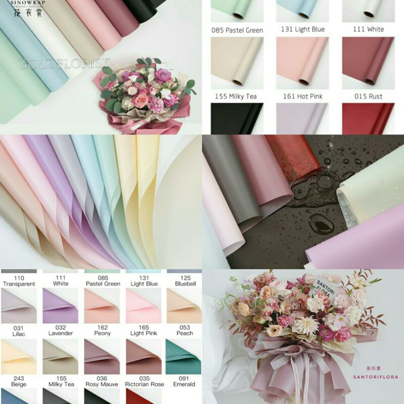 TOPPRICE Flower Wrapping Paper Kertas Buket Bunga Polos Korea Cellophane Waterproof KB01 / KB24 / KB30