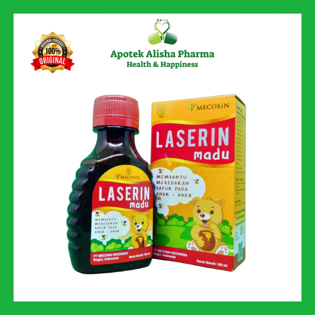 LASERIN MADU SYRUP 100ml 60ml 30ml - Laserin Madu Sirup / Obat Batuk Herbal Anak