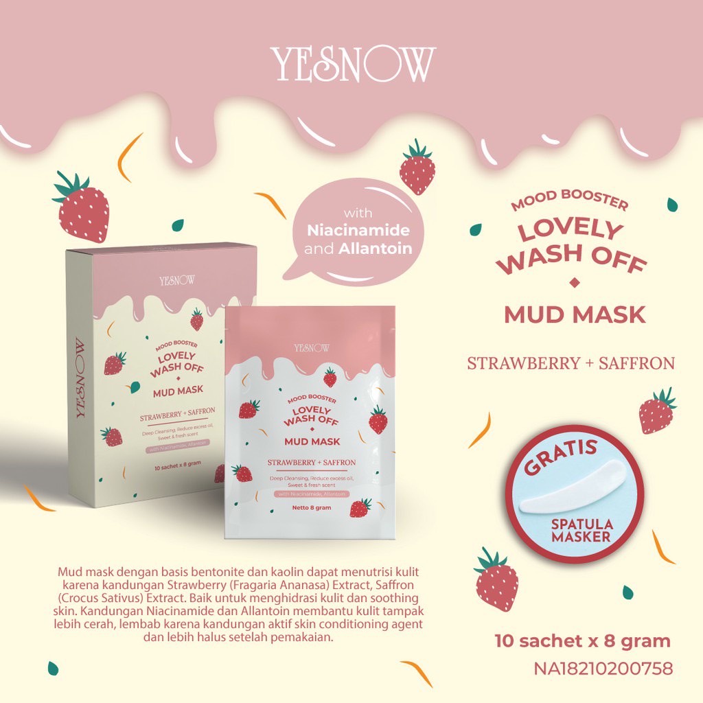 Yesnow Relaxing Wash-Off Mud Mask | Masker Wajah [@ 1Box]