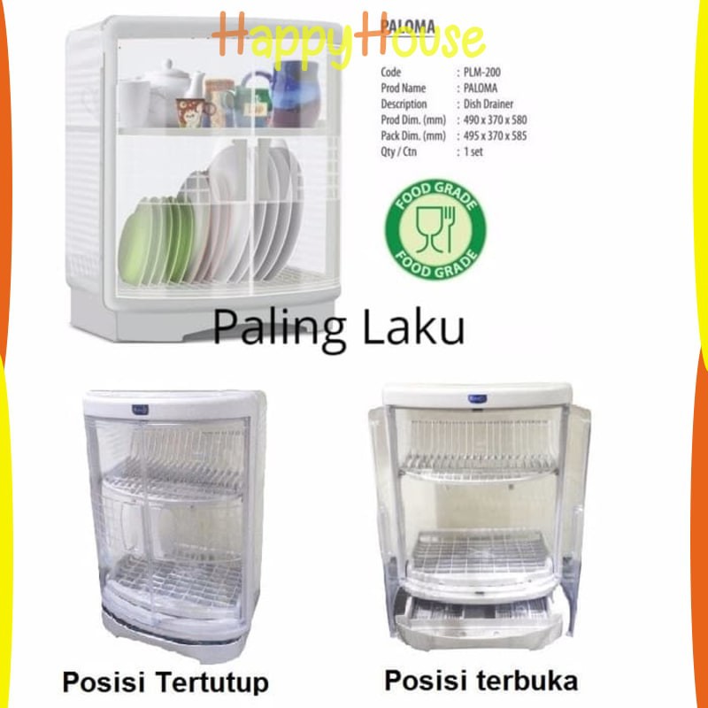 (DISKON) RAK PIRING PLASTIK TERTUTUP ROVEGA PALOMA