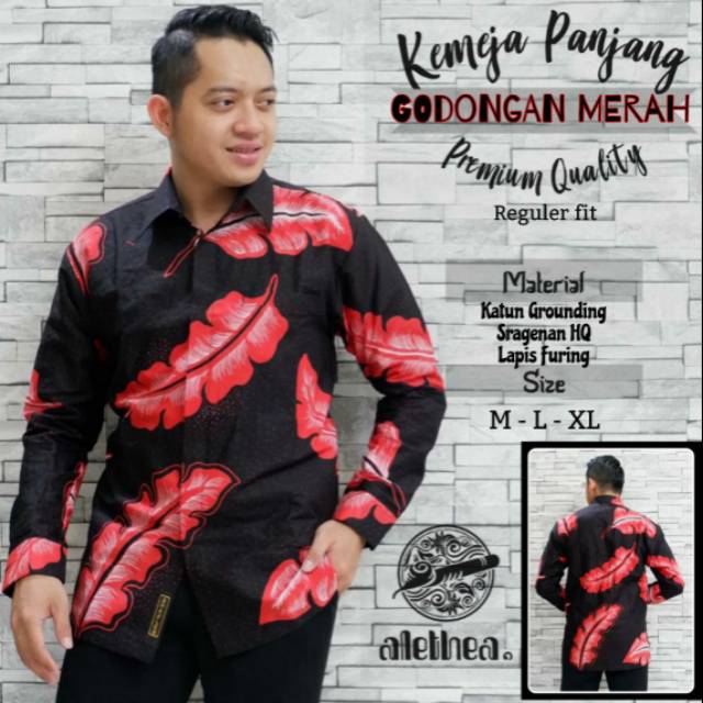 Kemeja Batik Pria GODONGAN MERAH PREMIUM QUALITY