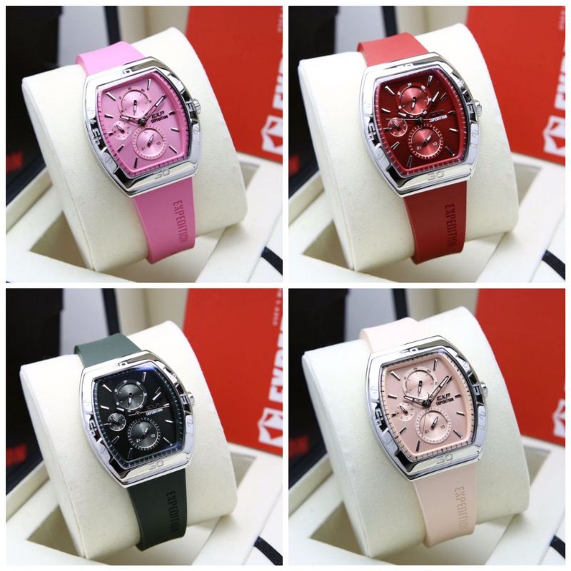 Expedition Original EXP 6800 Jam Tangan Wanita Tali Karet