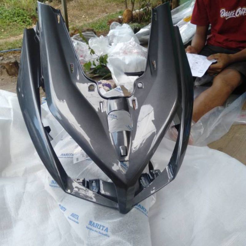 Tameng Depan Cover Lampu Depan Vario techno 110 CBS Abu Abu