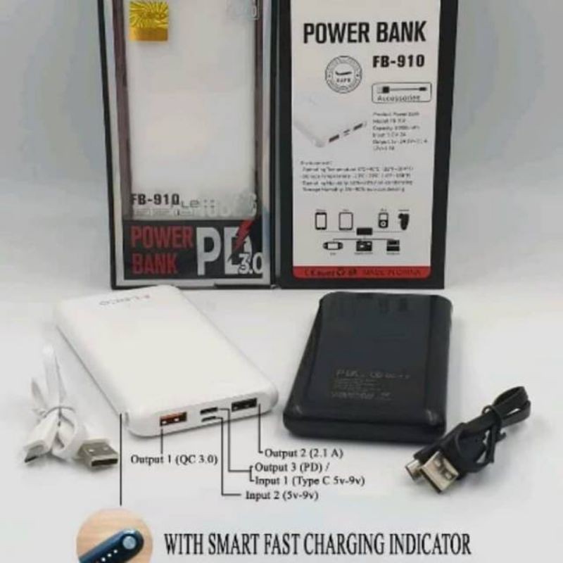 POWERBANK FLECO FB-910 10800 MAH 2 USB 2.1A GRADE A