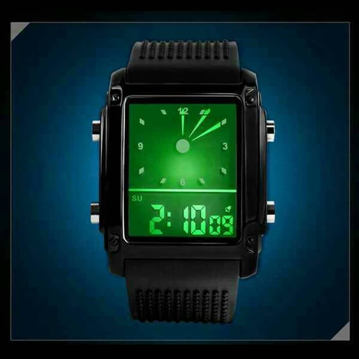 Skmei Import Jam Tangan Kotak Digital Analog 0814G 0814 Unlock - Hitam