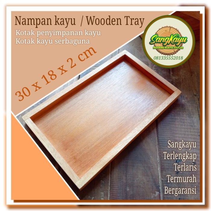 Nampan kayu nampan 30x18x2cm nampan saji kotak penyimpanan seserahan