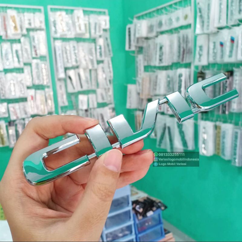 Emblem logo honda civic vti vtis tahun 2001 2002 2003 2004 2005 ukuran original bagasi sedan civic