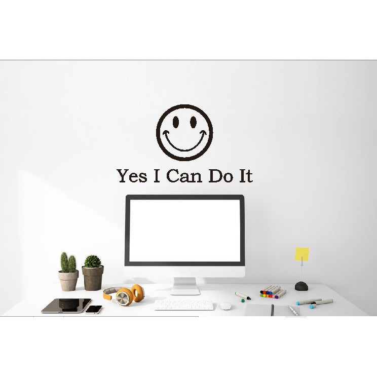 

Cutting Sticker Quotes Yes You Can Do It Kantor Kerja Wallstiker Offic