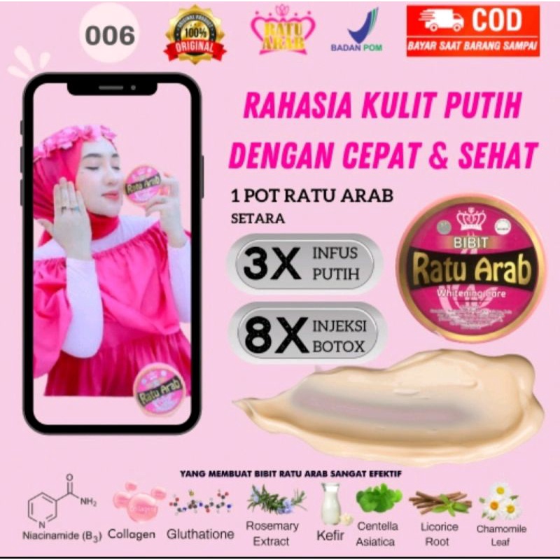 BIBIT RATU ARAB LOTION WHITENING BPOM & ORIGINAL (AMAN BUMIL&BUSUI)